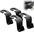 SodaRide Car Seat Headrest Hook 4 Pack,Purse Holder Hook for Car Organizers and Storage,Car Organization Accessories for Women Road Trip Essentials,Long