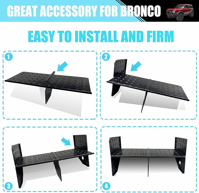 Glove Box Organizer for Ford Bronco 2021 2022 2023 2024 Divide the Glove Box Compartment Tray for Bronco 2/4DR, Passenger Side Storage Dividers Increase Storage Space for Bronco Accessories