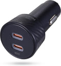 Griffin Dual Port Car Charger 60W, USB-C Car Adapter with 2 x 30W USB-C PD, Compact Multi-Port with Indicator Light