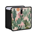 Car Trash Can Organizer Bin with Adjustable Strap for Back Front Seat Console Waterproof Leakproof Collapsible Portable 8.66 Inch Boho Cacti Mountains and Sun