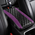 Car Center Console Cushion Pad, Arm Rest Covers, 12.6"×7.5" Leather Waterproof Auto Armrest Seat Box Protector, Auto Comfortable Center Console Cover Universal for Most Vehicles (Purple)