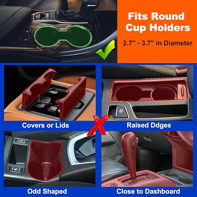 Cup Holder Tray for Car, 360° Rotating Car Tray, Car Food Table Tray for Eating with Solid Base & Phone Slot, Car Cup Holder Expander for Road Trip Essentials for Adults, ATCT-8