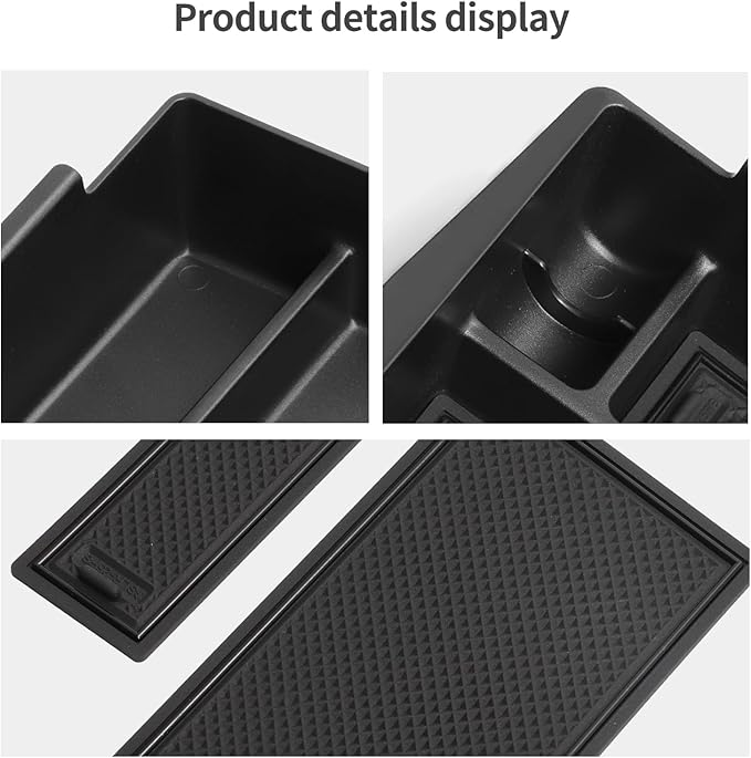 smabee Center Console Organizer Tray for 2025 Subaru Forester Armrest Storage Insert Box Center Console Storage Tray Insert ABS Interior Accessories Black