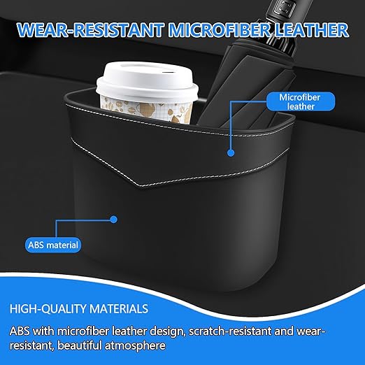 vvag Car Trash Can,Mini Vehicle Trash Bin Organizer with 20pcs Plastic Trash Bags,Leak-Proof Small Garbage Bin for Auto Vehicle, Car Door & Back Seat,Portable for Home Office Travel