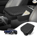 Custom for Center Console Cover 2023 2024 2025 2026 Ford F250 F350 F450 F550(Bucket Seat Only) Armrest Cover Accessories PU Leather Armrest Seat Box Cover Protector with Pockets Storage Bag