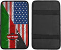 America and Kenyan Triangle Flag Car Armrest Pads Auto Seat Handrail Box Decoration Cushion Car Center Console Cover Pad Protector Universal Fit Most Cars Vehicles