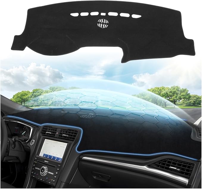 CARTIST Dash Cover Fits for Ford Fusion 2013-2020 Dashboard Cover Mat for Fusion Accessories Non-Slip Pad Carpet Anti-Glare