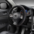 Car Steering Wheel Cover, Steering Wheel Protector, 15 inch Durable Leather Cover with Anti-Slip Lining, Universal Carbon Fiber Microfiber Leather Car Accessories for Most Cars (Black)