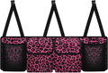 SEANATIVE Pink Leopard Car Trunk Organizer, Auto Waterproof Sturdy Backseat Hanging Large Storage Collapsible Cargo Bag with Anti-Slip Adjustable Strip Vehicle Interior Accessories