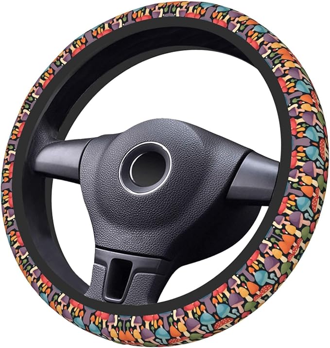 Mushroom Universal Fit Steering Wheel Cover for Car, Truck, and SUV, Durable Steering Wheel Protection