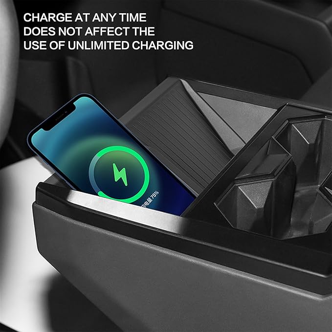 Center Console Wireless Charging Mat fit for cybertruck Anti-Slip Waterproof Silicone Mat Center Console Interior (Gray)