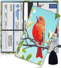Car Document Holder with Magnetic Shut, Car Registration and Insurance Card Holder, Vehicle Glove Box Organizer Documents, Driver License, Auto Paperwork Organizer Wallet, Red Bird On The Branch