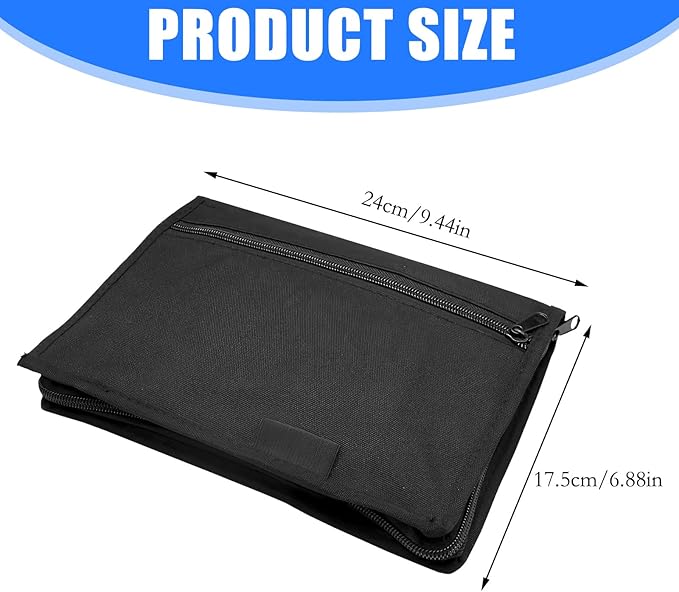 Oxfords Fabric Car Glove Box Organiser with Multiple Compartments for Documents and Essential Auto File Folder Car Glove Box Zippers