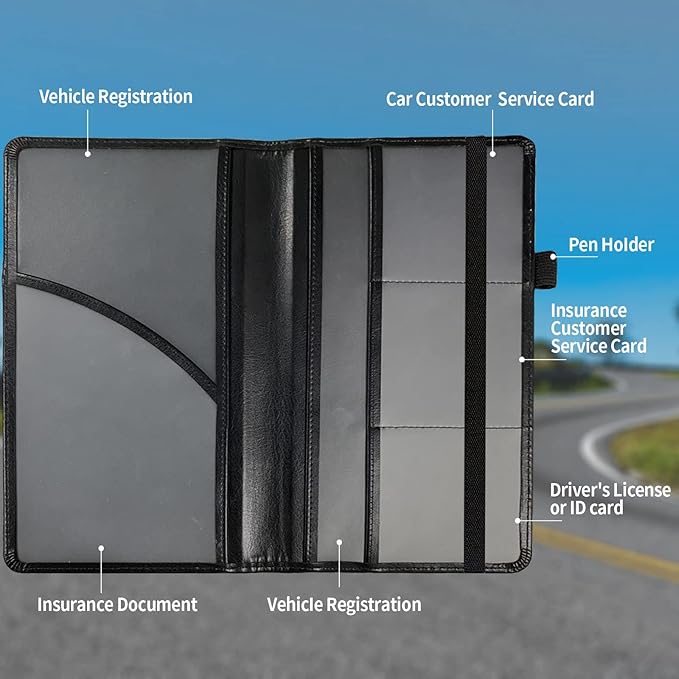Mxfdegf Car Registration and Insurance Holder, Cool Car Accessories for ID, Driver's License Cards & Essential Document, business cards, Men&Women,Old American Flag