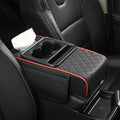 Car Armrest Box Mat, 5-in-1 Center Console Cover Cushion with Cup Holder Tissue Slot, Universal PU Leather Car Box Pad for Sedans Car Accessories Interior Organizers (Multi G07)