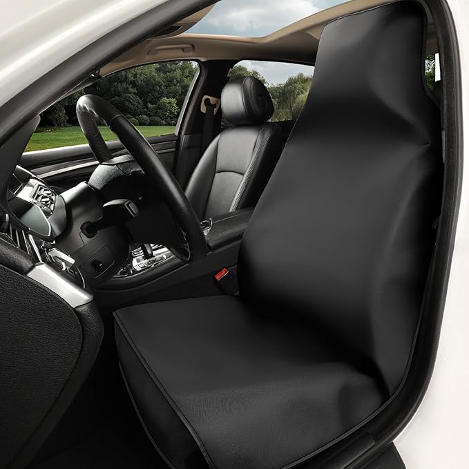 Xokaimeo Waterproof Front Car Seat Covers Black - Washable Front Car Seat Protectors with Anti Slip Bottom - Durable Auto Seat Cushions Universal Fit for Vehicles Cars SUV Trucks