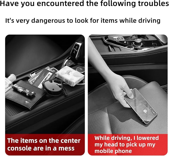 AutoCabins 2 Pack Premium Car Seat Gap Filler Organizer - Universal Storage Box with Card Slots for Phones/Keys/Glasses, Fits Cars, SUVs & Trucks (Coffee-colored)