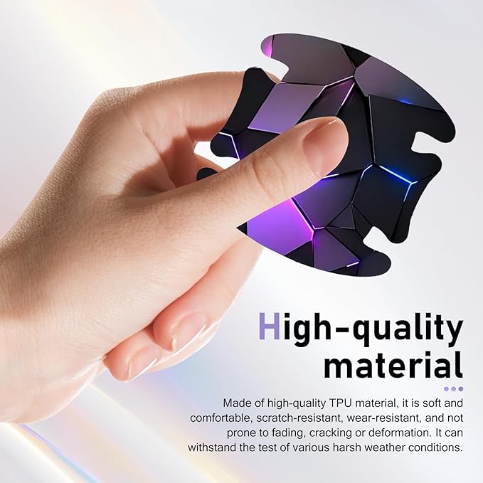 8PCS Car Door Handle Scratch Protectors, 3D Carbon Fiber Door Handle Bowl Sticker, Waterproof Scratch-resistant Self-adhesive Protective Film, Universal for Most Vehicles (Purple)