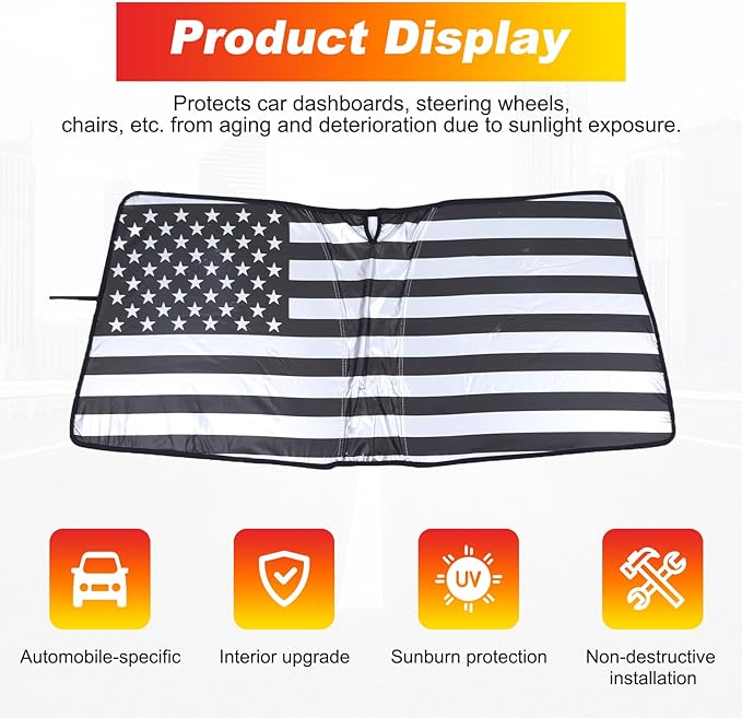 LLKUANG Car Windshield Sun Shade Compatible with Toyota Tacoma 2006-2024 Auto Windshield Sunshades Foldable Blocks UV Rays Sun Visor to Keep Your Vehicle Cool and Damage Free (Style E)