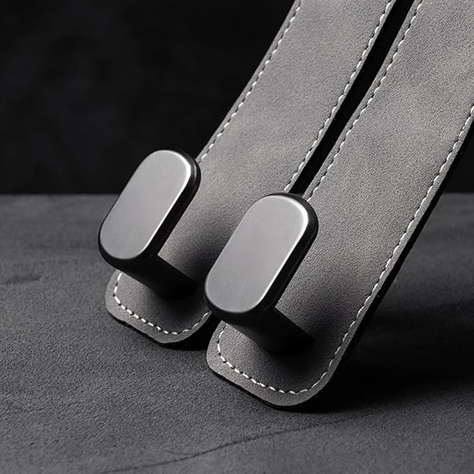 Auto Backseat Hangers, 2 in 1 Car Seat Organizer Hook, PU Leather Vehicle Hooks, Vehicle Backseat Hanger, Multifunctional Car Seat Back Double Hook for Purse Cloth Grocery Bags