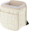 Car Trash Can Portable and Hanging 5.9" Length 4.3" Width 7.5" Height Trash Bin Fabric Beige White 1 Pcs