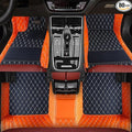 TREGOO All Weather Car Mats Custom Fit Non Slip Floor Mats for 1998-2025 Cars Personalized Leather Protection Pads Suitable for Men Women (Edge Orange Medium Black Beige)