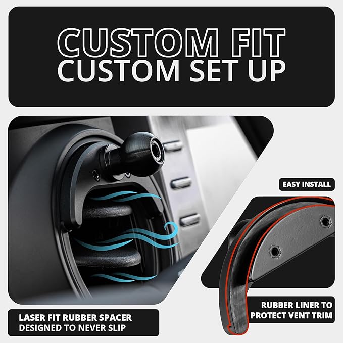Tackform Link Vent Mount Magnetic Wireless Charging Phone Holder - Compatible with MagSafe, 2016-2023 Toyota Tacoma and 2014-2021 Toyota Tundra | CNC Billet Aluminum Bracket, Zero Slip | Short Reach