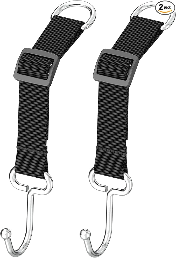 QUIDAOSO Car Headrest Hooks for Purse and Bags, Purse Holder for Car, Adjustable Back Seat Hanger, Metal Heavy Duty 100 lbs, (C1)