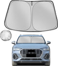 Fonowka Windshield Sun Shade for 2019-2025 Audi Q3 SUV Foldable Sun Sunshade for Car Front Window Blocks UV Rays and Heat Automotive Interior Protector Custom Fit Accessories