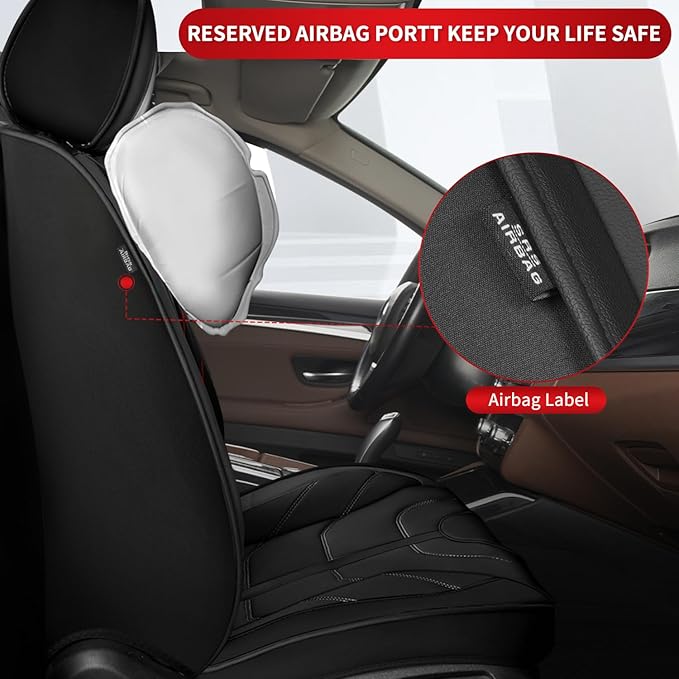 TTX LIGHTING Front Seat Covers Fit for Infiniti Q70 2014-2019 Waterproof Leather 2 Front Seat Covers Automotive Seat Cushion Car Seat Protectors with Airbag Compatible (Black)