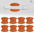 8PCS Car Door Handle Cup Scratch Protector, Car Door Handle Sticker, Scratch Auto Door Protective Film, Car Accessories Car Door Handle Protective Films Universal for Cars (Orange, 8PCS)