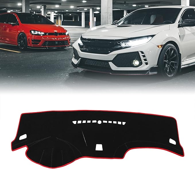 X AUTOHAUX Car Dashboard Cover Nonslip Black Red Sun Pad for Cruze 2011-2014
