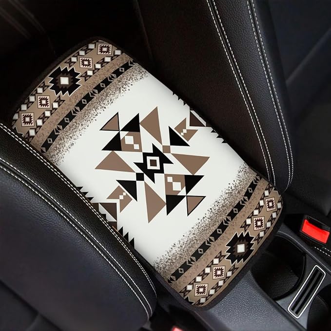 Car Center Console Armrest Cushion Cover Pad Soft Car Armrest Seat Box Cover Protector Auto Car Interior Accessories Decor, Southwest Native