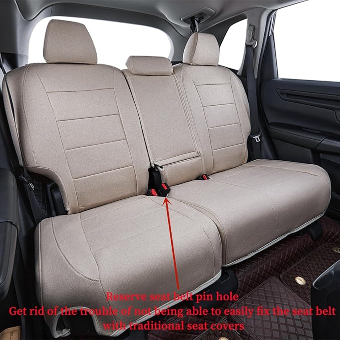 Coverdram Custom Seat Covers Compatible with Select Nissan Rogue(Not for Select) 2014 2015 2016 2017 2018 2019 2020 Models (Beige,Full Set)