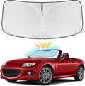 for Mazda MX-5 Miata Convertible 2016-2025 Windshield Sun Shade - 4 Layers Car Sunshades for Front Windows Shade Cover Custom Fit MX-5 Sun Visor 240T Retractable Shade Blocks UV Rays Car Accessories