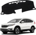 Upgraded Dash Mat for 2012-2016 Honda CRV Polyester Dashboard Cover UV Protection Non-Slip Windshield Reflective Dashcover Interior Accessory Black