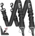 SlowTon Dog Seat Belt, Adjustable Dog Safety Belt Leash, 2 in 1 Latch Bar Attachment Dog Car Seatbelt with Elastic Nylon Bungee Buffer, Reflective Nylon Belt Tether Connect to Dog Harness (2Black)