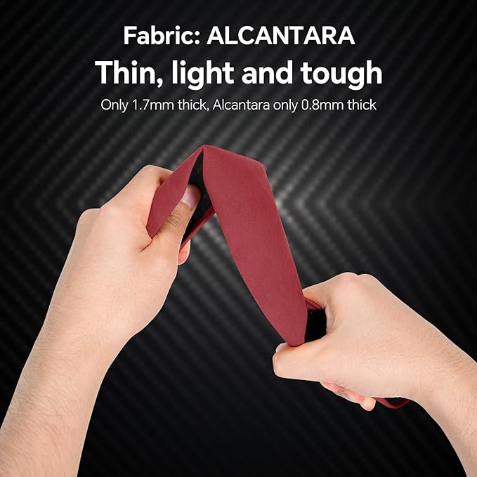 PAUUOOA 2 Piece Alcantara Steering Wheel Cover - Split Sport Design for D & O Shape Wheels, Soft Touch · Anti-Slip Grip · All Season Comfort · Durable Luxury Material for Performance Cars