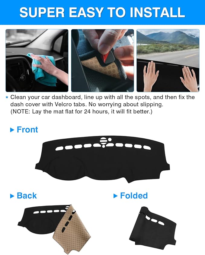 CARTIST Dashboard Cover Mat for 2011-2019 2020 2021 Jeep Grand Cherokee Accessories Dash Cover Suede Dash Mat Sunshade Glare UV Rays Protector (NOT for Jeep Cherokee & Grand Cherokee L)