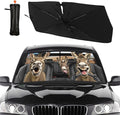 DOPINDU Funny Donkey Car Windshield Sun Shade Umbrella Bendable Handle Foldable Funny Sunshade for Car Windshield Block UV Rays Keep Vehicle Cool for Most Sedans SUV Trucks Cars 57"x30"