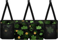 CLOHOMIN Green Leaves Car Trunk Organizers for Women Men Car Trunk Mesh Storage St. Patrick's Day Backseat Hanging Organizer Large Capacity Cargo Storage Organizer with 4 Pockets