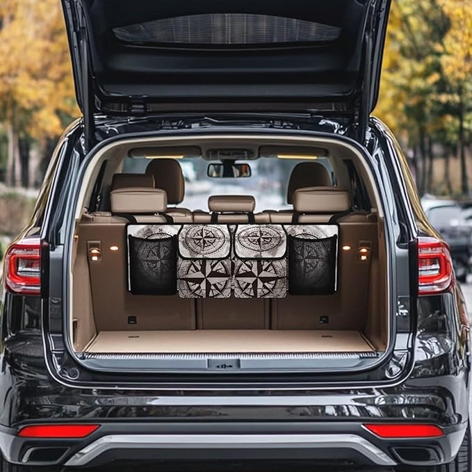 Speedometer Car Trunk Organizer with Lid Collapsible Cargo Bag Large Capacity Car Organizer Car Storage Bag with Extra Storage Space for SUVs,Trucks,Vans