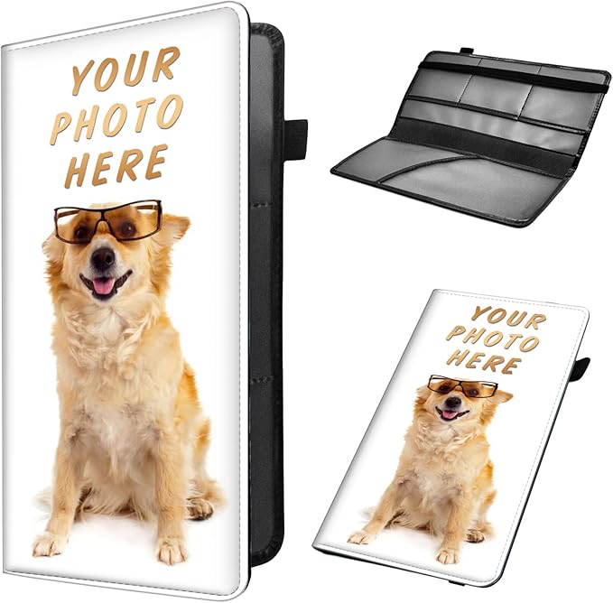 Mxfdegf Customized Registration & Insurance Holder, Leather Car Glove Box Organizer, Cool Accessories for ID, Driver's License & Essential Documents, Business Cards - Men & Women