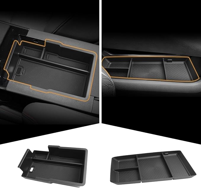CDEFG 2-Pack Combo for Chevy Equinox 2025 2026 Accessories Center Console Organizer Tray Equinox (LT, RS, Activ) Armrest Storage Middle Console Insert 2PCS