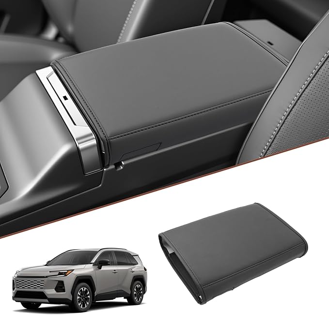 SKTU for 2026 Toyota RAV4 Armrest Cover for 2026+ Toyota RAV4 (LE/SE/XLE Premium/Woodland/XSE/Limited) Center Console Cover Toyota RAV4 2026 Accessories Console Cushion Cover with Storage Pocket