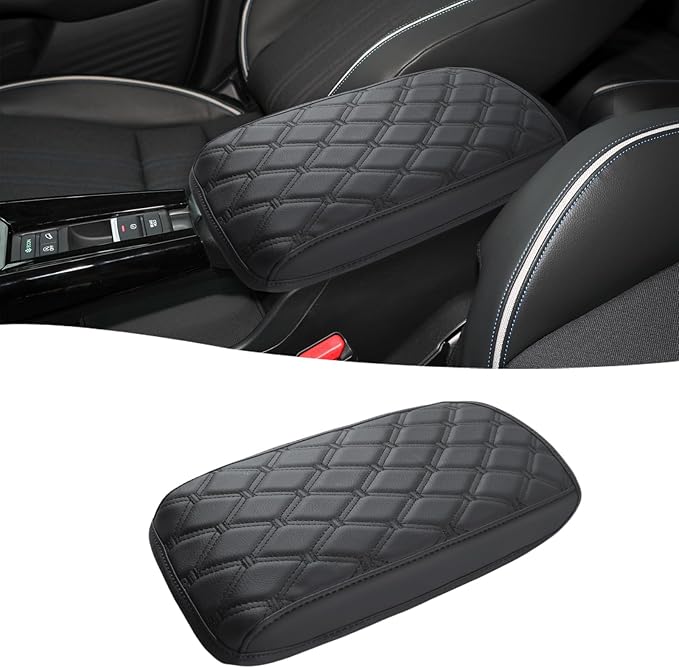 GIANT PANDA Custom Fit Center Console Armrest Cover for Honda HRV 2023 2024 2025 2026,Waterproof Faux Leather Middle Console Cover Arm Rest Lid Cover - Full Protection - Black