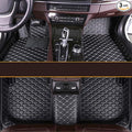 KaiLaiCarCustom Automotive Car Floor Mats for 99.99% Sedan SUV Sports Car Men Women Protection Full Coverage Pads Anti-Slip Leather Floor Lining… (Black Mat Beige Line)