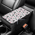 Dreaweet Car Center Console Cover Cute Dog Paw Print Armrest Cover Cushion with 2 Storage Pockets Universal Car Armrest Seat Box Pad Car Interior Accessories Protector for Most Vehicle