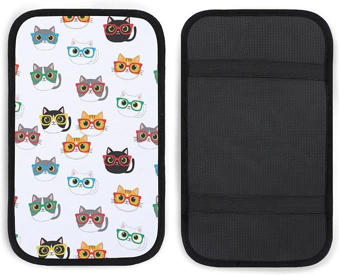 Auto Center Console Armrest Cover Pad Cute Cats Animals Pet Cat Lovers Kawaii, Comfortable Universal Fit Armrest Box Cover Car Accessories for Vehicle SUV Truck