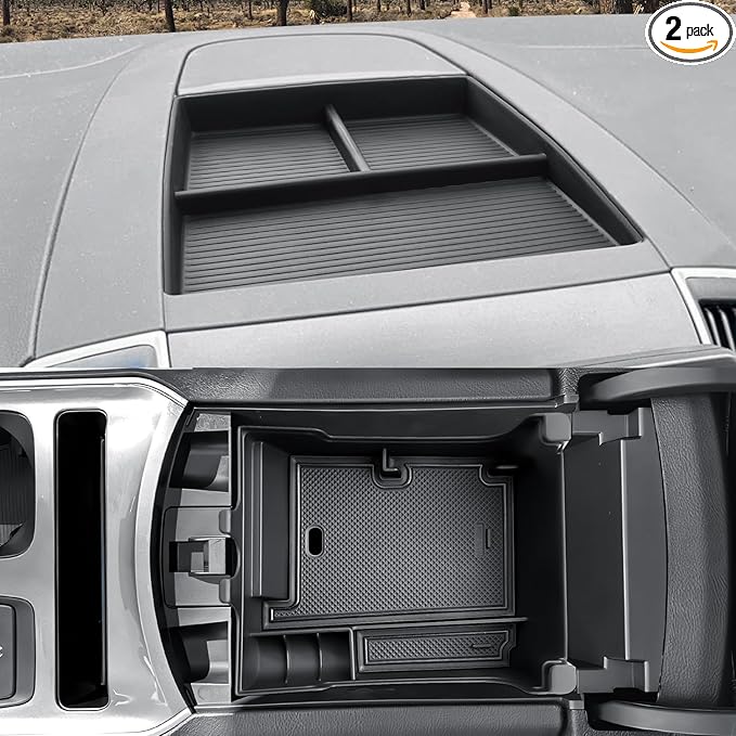 CDEFG 2Pcs for 2021-2024 Edge Center Console Organizer for 2021-2024 Ford Edge Accessories Middle Console Organizer & Dash Storage Dashboard Behind-Screen Tray